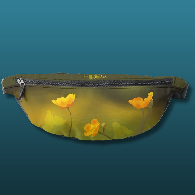 Flores de mariposa floral bolsa de panza monograma (Subido por el creador)