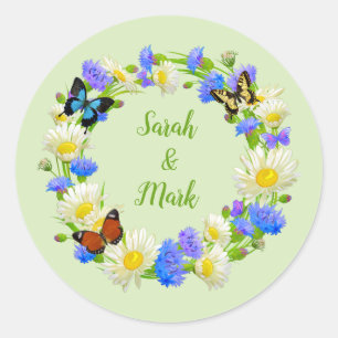 Flores de mariposa sobre Pegatinas personalizados