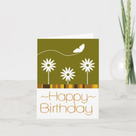 Flores de mariposa tarjeta de cumpleaños feliz