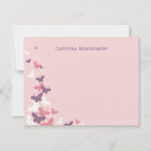 Flores de mariposas flotantes Tarjetas de agradeci