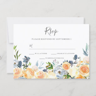 Flores de Melocotón Elegante Invitación a RSVP