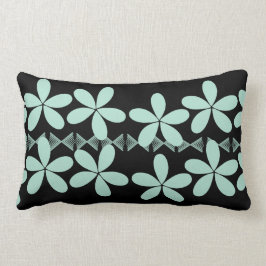 Flores de menta almohada negra