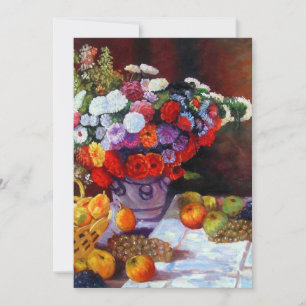 Flores de Monet y Fruta Guardar la tarjeta de fech