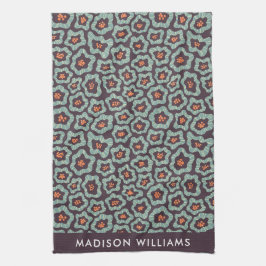 Flores de Monograma Toalla Elegante De Cocina
