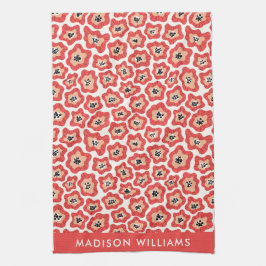 Flores de Monograma Toalla Elegante De Cocina
