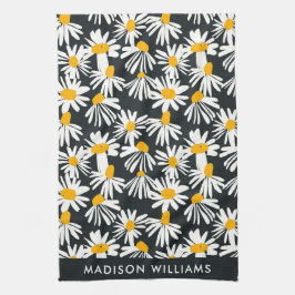 Flores de Monograma Toalla Elegante De Cocina