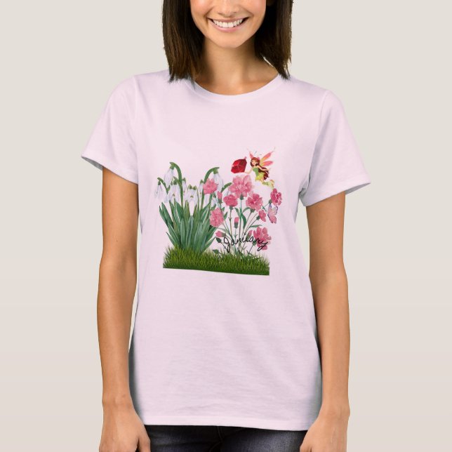 Flores de nacimiento de enero y camiseta de piedra (Anverso)