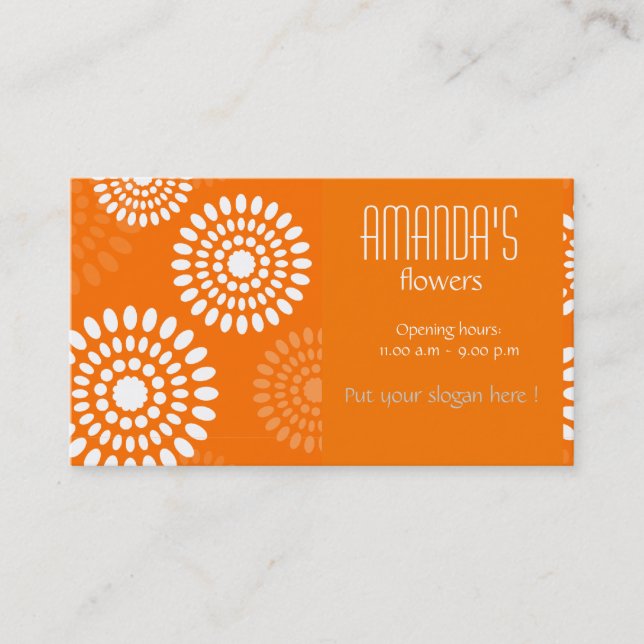 Flores de naranja en verano Tarjeta de visita (Anverso)