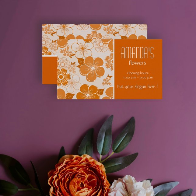 Flores de naranja lindo Tarjeta de visita (Subido por el creador)