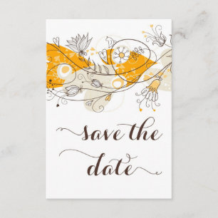 Flores De naranja Whimsical Guardar La Invitación