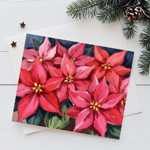 Flores de Navidad Poinsettias Rojas Acuarela