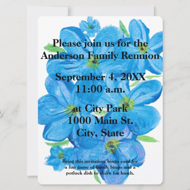 Flores de nomeolvides al acuarela (Reverso)