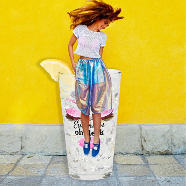 Flores De Ojo En El Personalizado Fleek Funny Kiss (Eyebrows On Fleek Custom Funny Kiss Lips Lash PINk Glass)