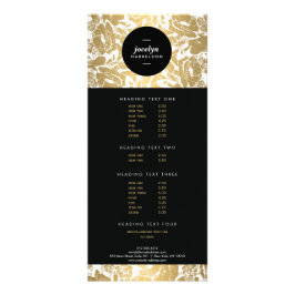 Flores de oro modernas Tarjeta para rack Black Cir