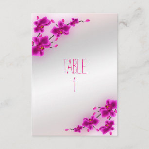 Flores de Orquídea Elegante Número de Mesa de Boda