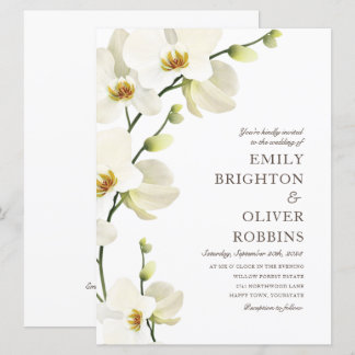 Flores de orquídeas blancas Invitaciones de matrim