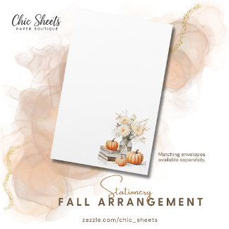 Flores de Otoño Diseño Shabby Chic Papelería