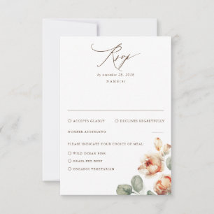 Flores de otoño elegante matrimonio RSVP