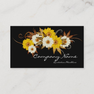 Flores de otoño en tarjetas de Negra