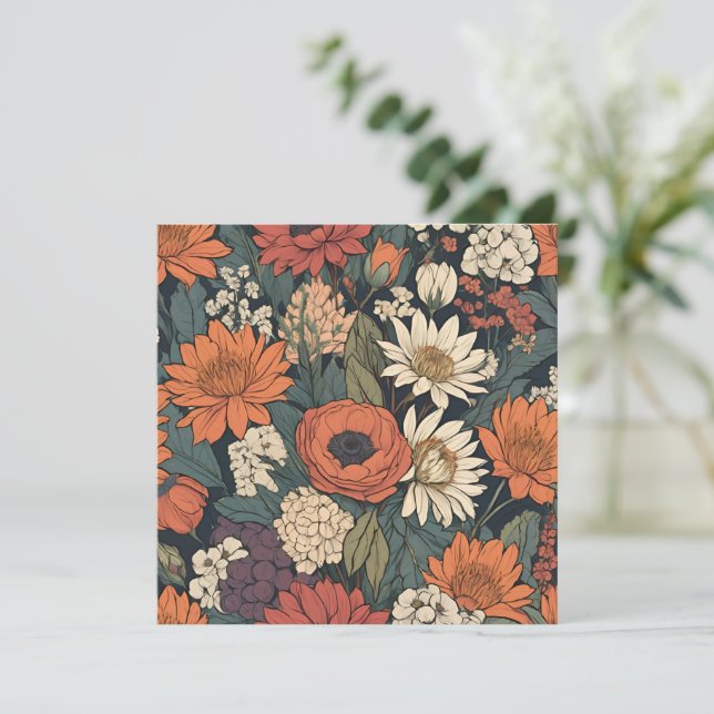 Flores de otoño grandes contemporáneas (Anverso de pie)
