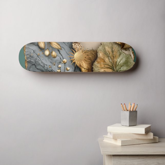 Flores de Otoño Skateboard (Arte de pared (horz))