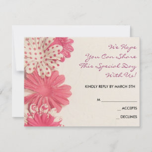 Flores de papel respuesta de invitación a Mitzvah 