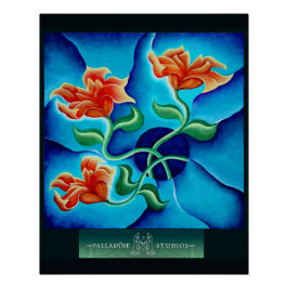 "Flores de pared III" Poster brillante