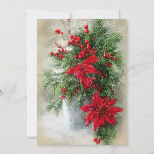 Flores de Pascua y abeto de Navidad con presupuest