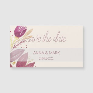 Flores de pasión, color de agua Borgoña y oro