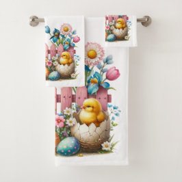 Flores de pato de Pascua y huevos