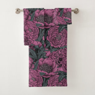 Flores de peonía púrpura