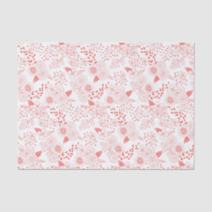 Flores de perro en papel de tejido coralino vivo