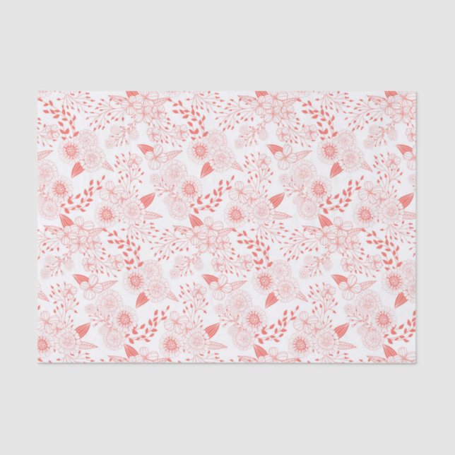 Flores de perro en papel de tejido coralino vivo (Anverso)