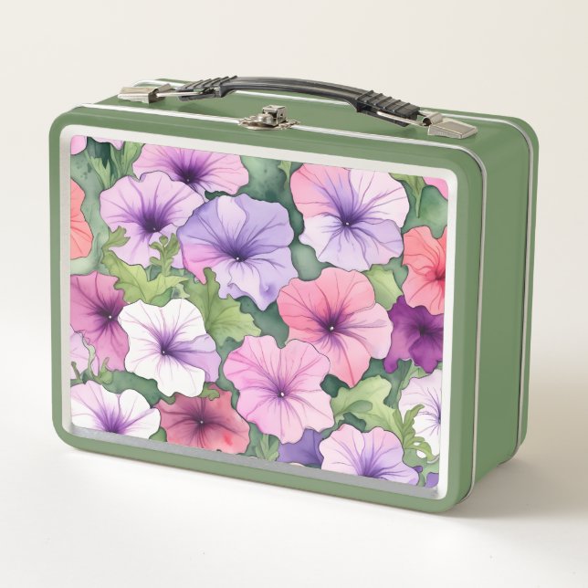 Flores de petunia al acuarela (Anverso)