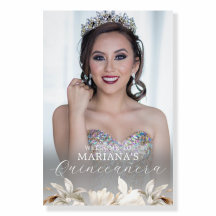 Flores de plata blanca de invierno Quinceañera