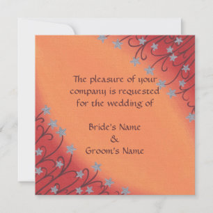 Flores de plata en invitaciones a boda Naranja
