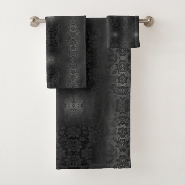 Flores de plata gris negro Floral elegante (In situ)