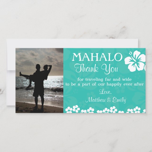 Flores De Playa Gracias Tarjeta De Foto (Anverso)