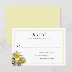 Flores de Plumeria Amarilla Boda Tarjetas RSVP