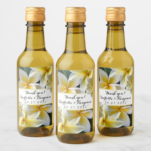 Flores de Plumeria Mini Bodas de frascos de vino (Botellas)