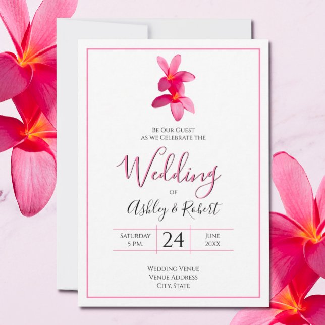 Flores de Plumeria Rosa, invitación a la boda mode (Subido por el creador)