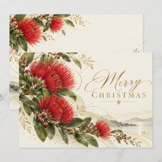 Flores de Pōhutukawa de Navidad en Nueva Zelanda