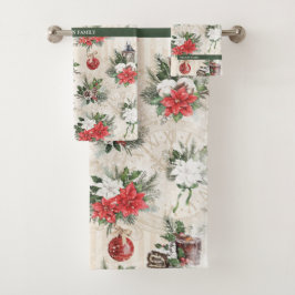 Flores de poinsettia roja y blanca Navidades clási