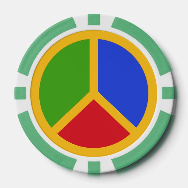 Flores de póquer de signo de paz coloridas (Anverso)