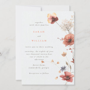 Flores de pradera de verano Invitación a la boda
