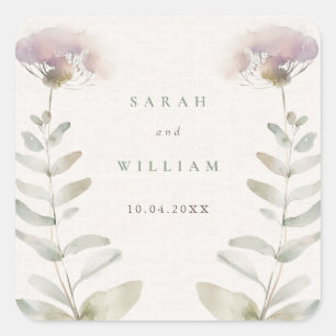 Flores de pradera de verano Pegatina Boda