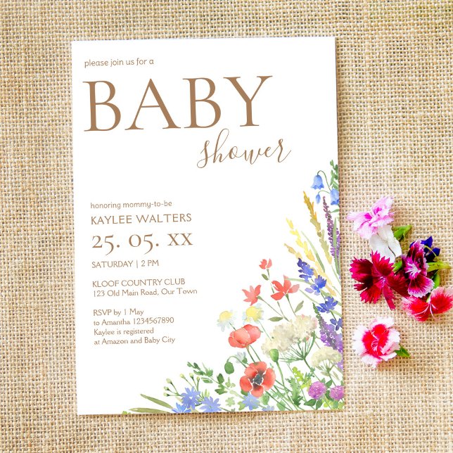 Flores de pradera invitación a ducha de bebé (Subido por el creador)