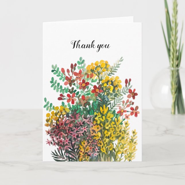 Flores de pradera salvajes gracias tarjeta (Anverso)
