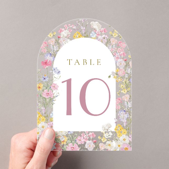 flores de prado al acuarela número de mesa (Insitu (portátil))