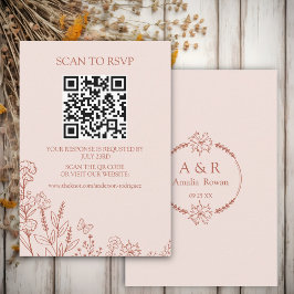 Flores de prados Rosa Misty Scan Tarjeta QR RSVP
